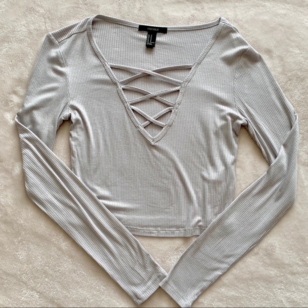 Forever 21 Lace Up Top